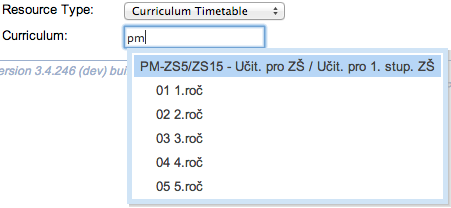 Curriculum Timetable