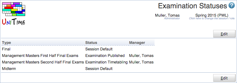 Examination Statuses