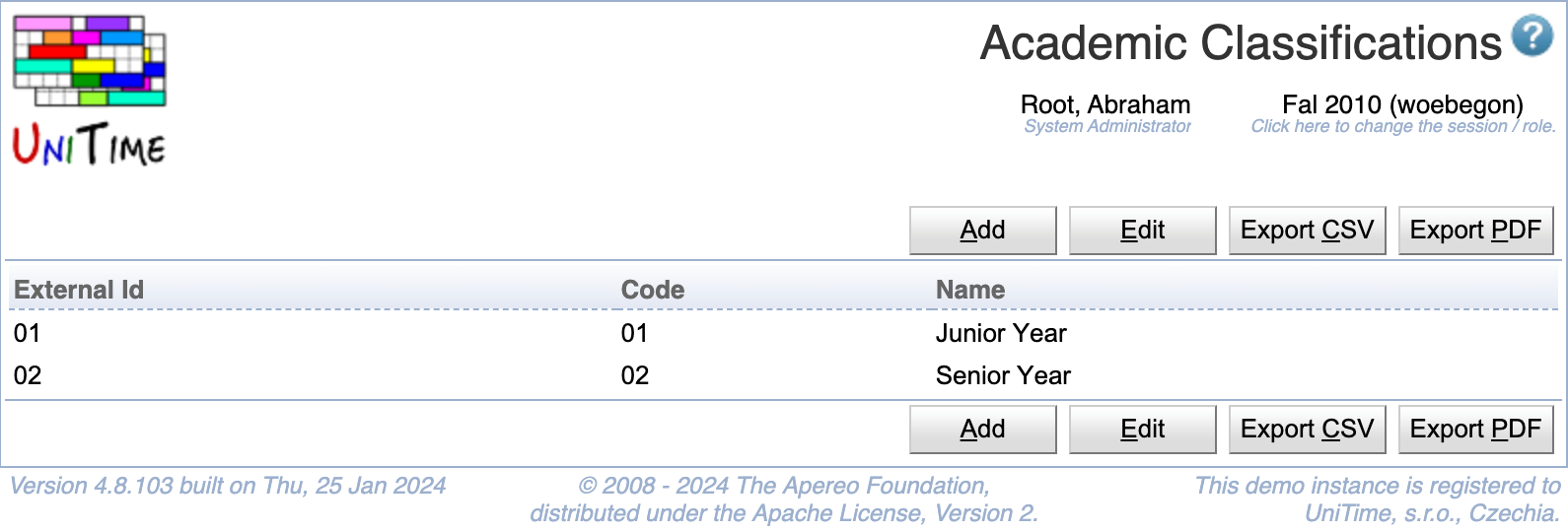 Academic Classifications