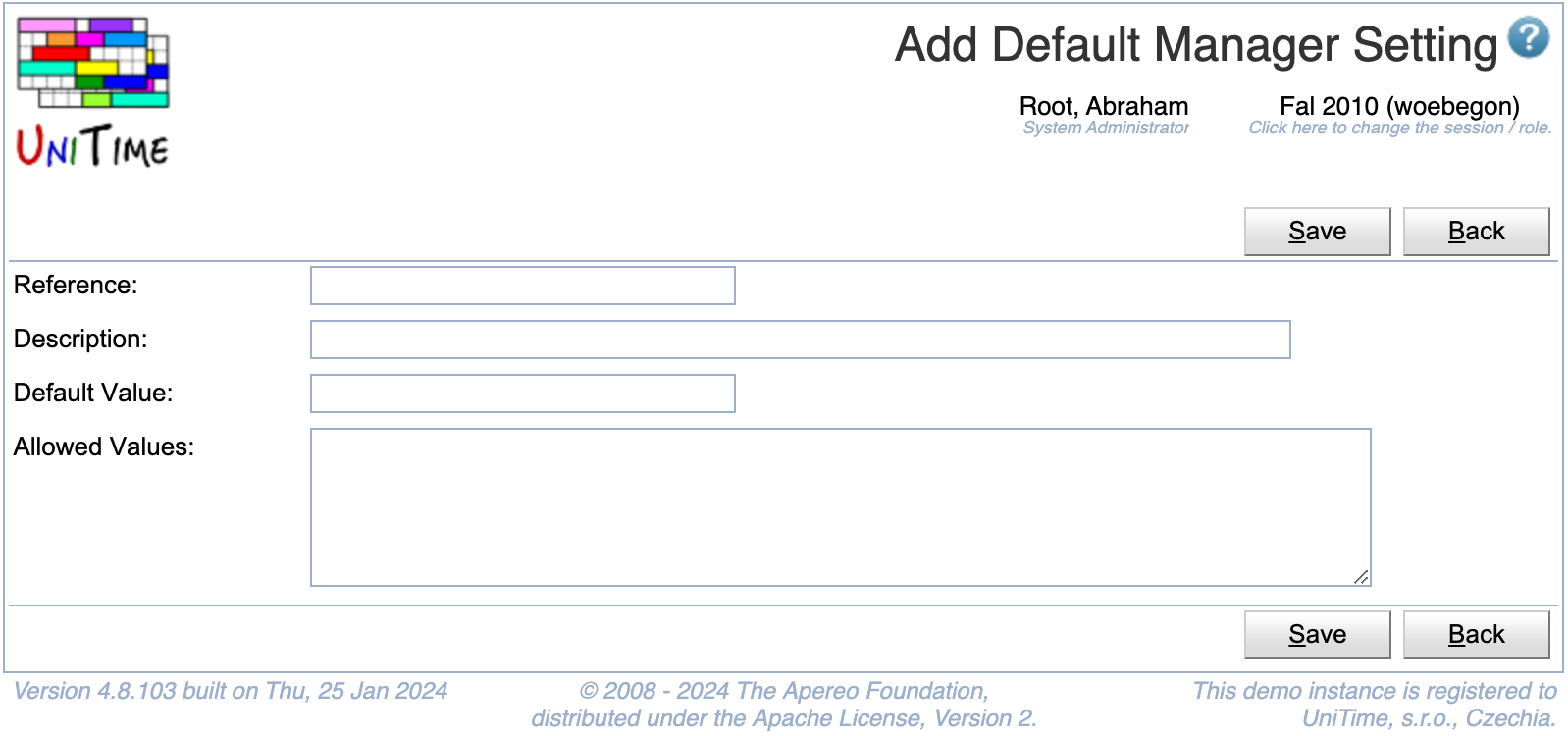 Add Default Manager Setting