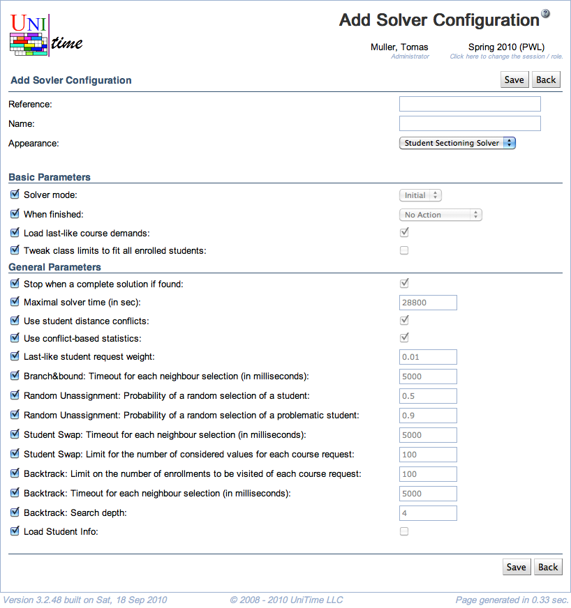 Add Solver Configuration