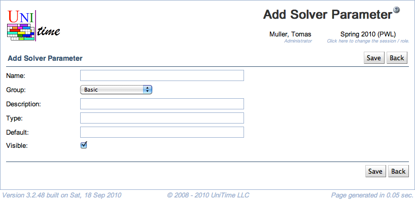 Add Solver Parameter