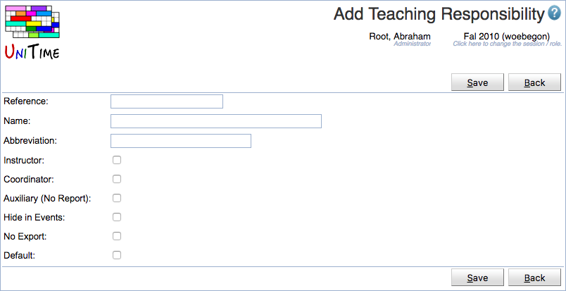 Add Teaching Responsibility