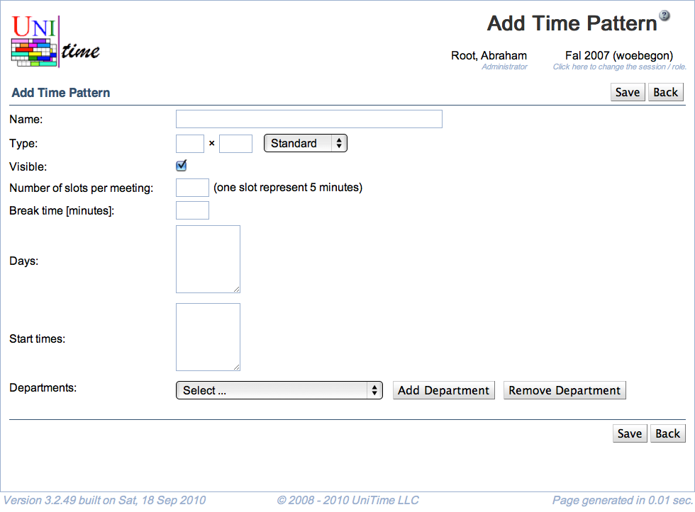 Add Time Pattern