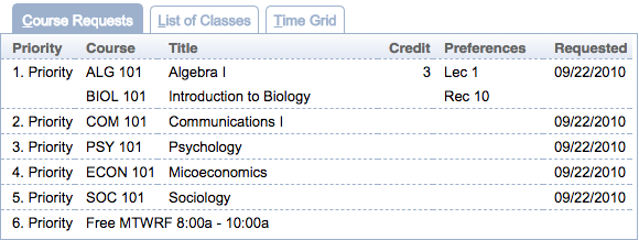 Classes for Student