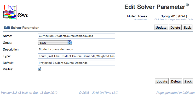 Edit Solver Parameter