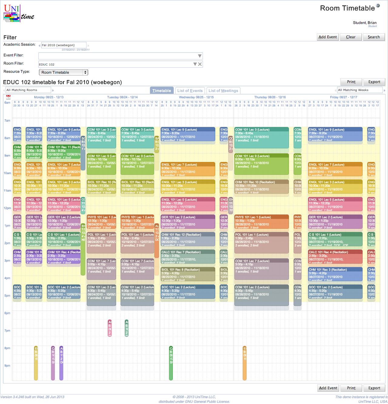 Room Timetable