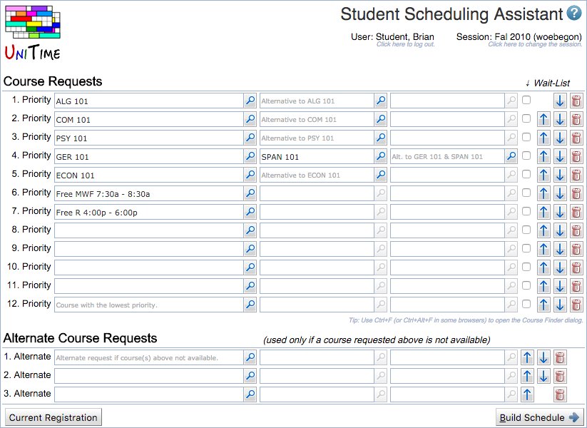 Student Scheduling Assistant