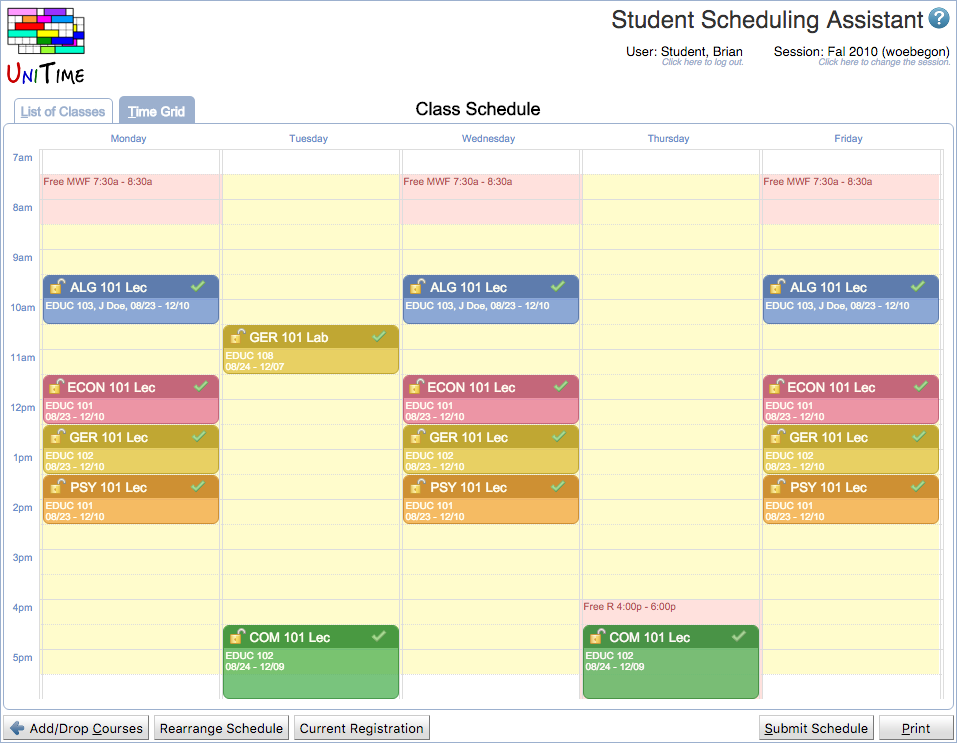 Student Scheduling Assistant