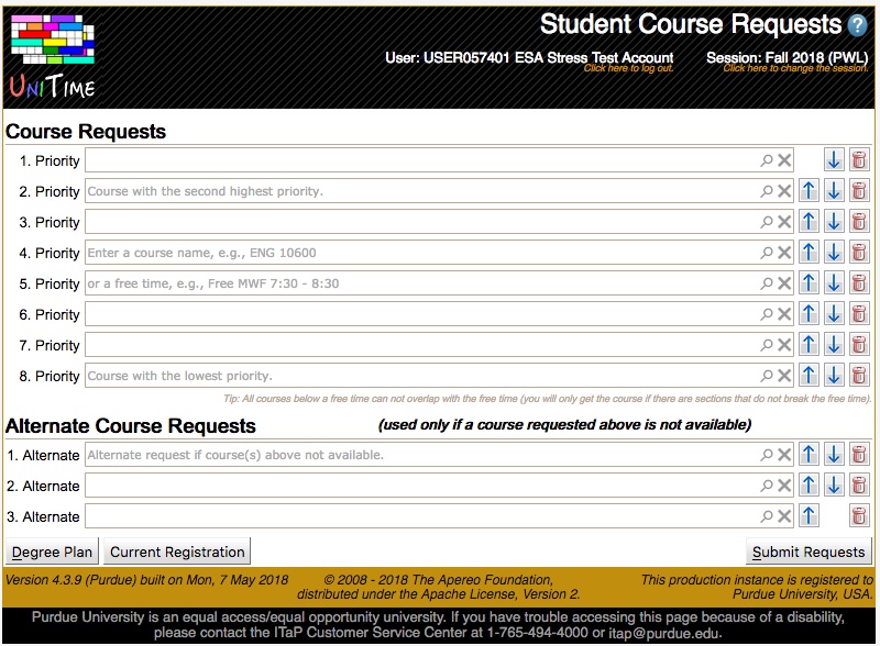 UniTime Course Requests User Manual