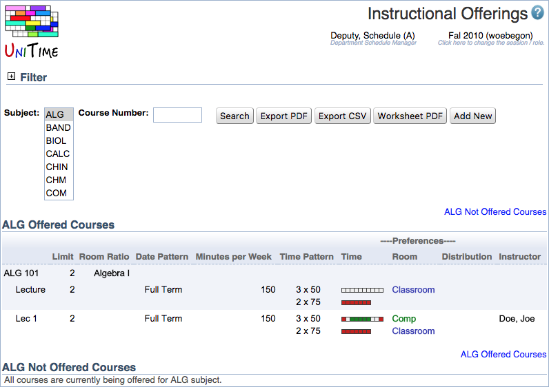 Course Timetabling Data Entry Manual