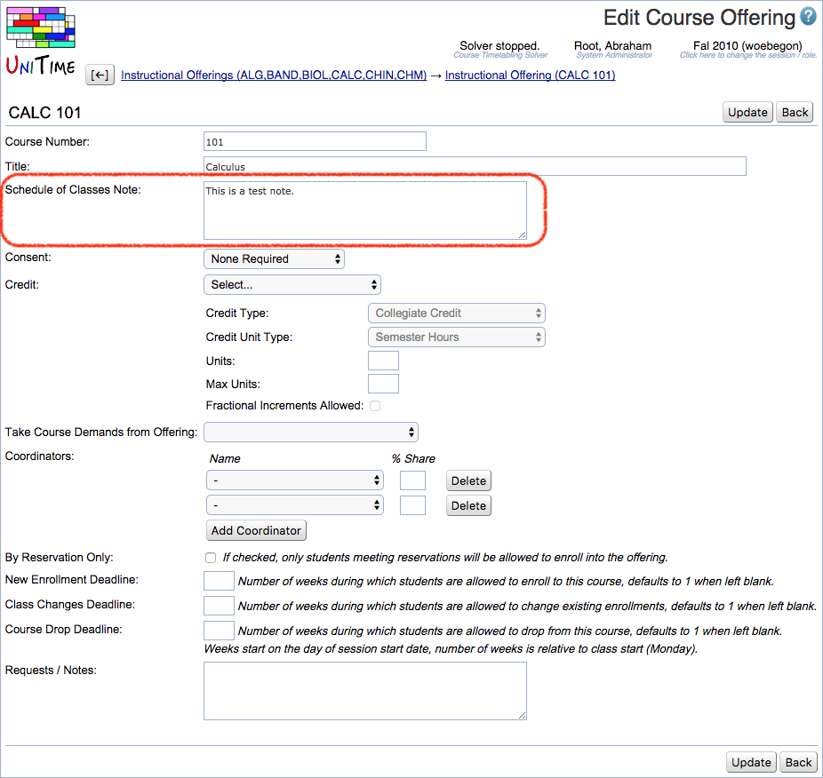 Course Timetabling Data Entry Manual