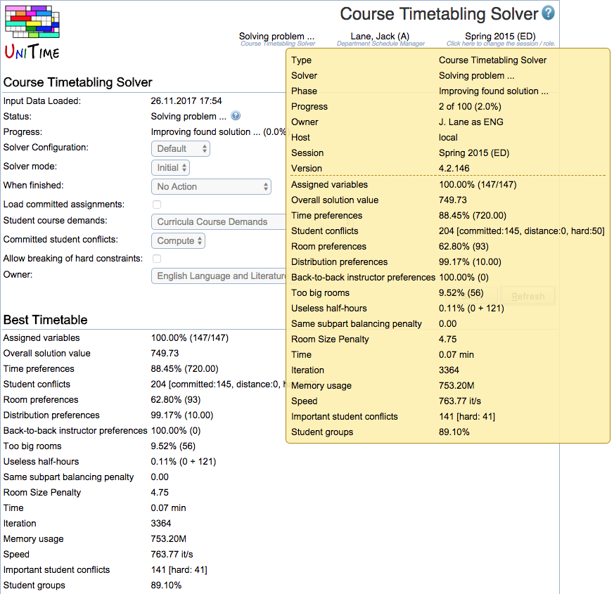 Course Timetabling Solver Manual