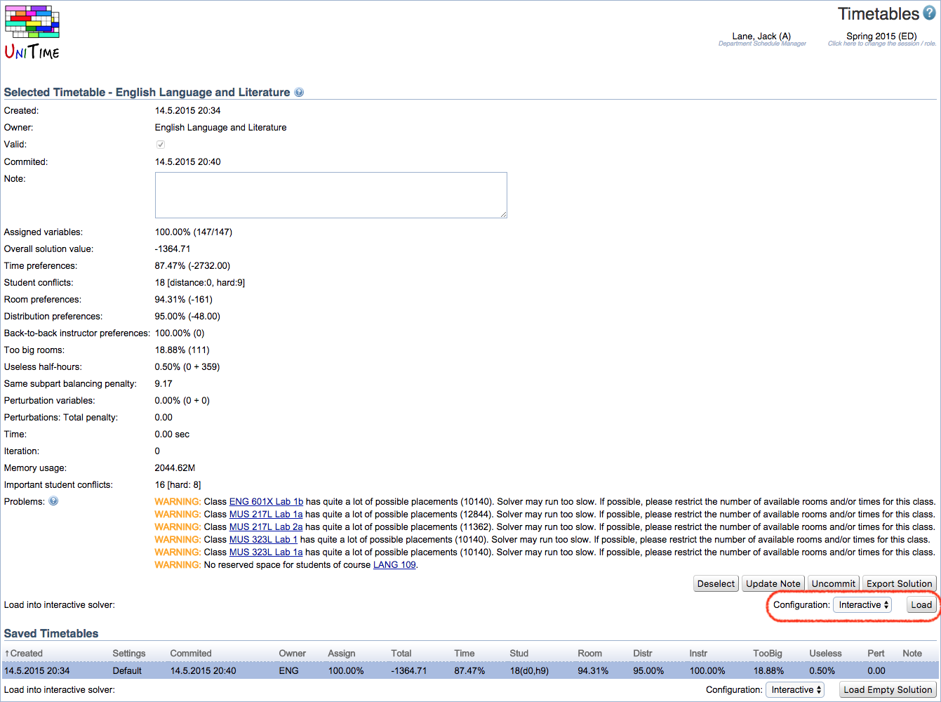 Course Timetabling Solver Manual