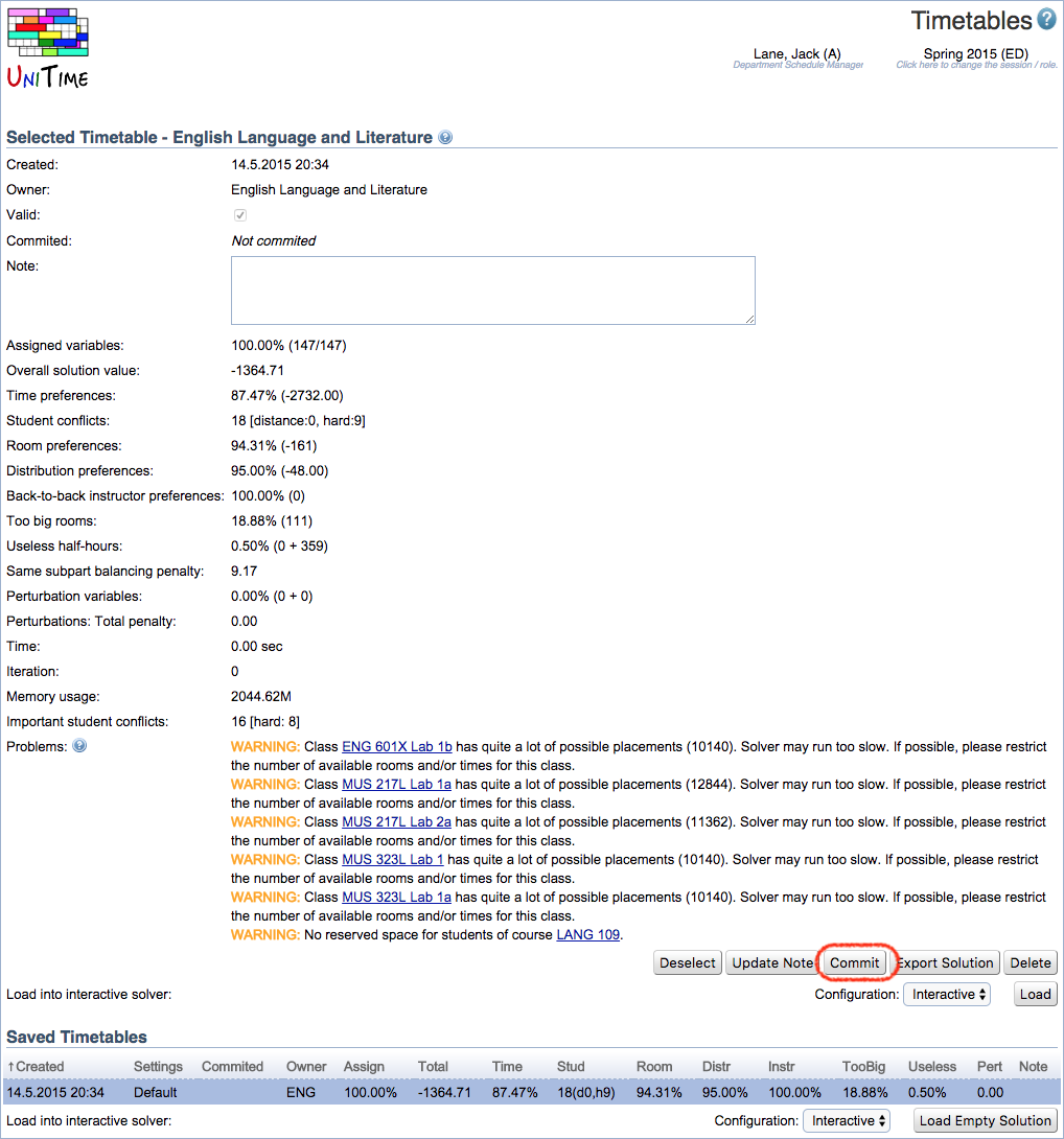 Course Timetabling Solver Manual