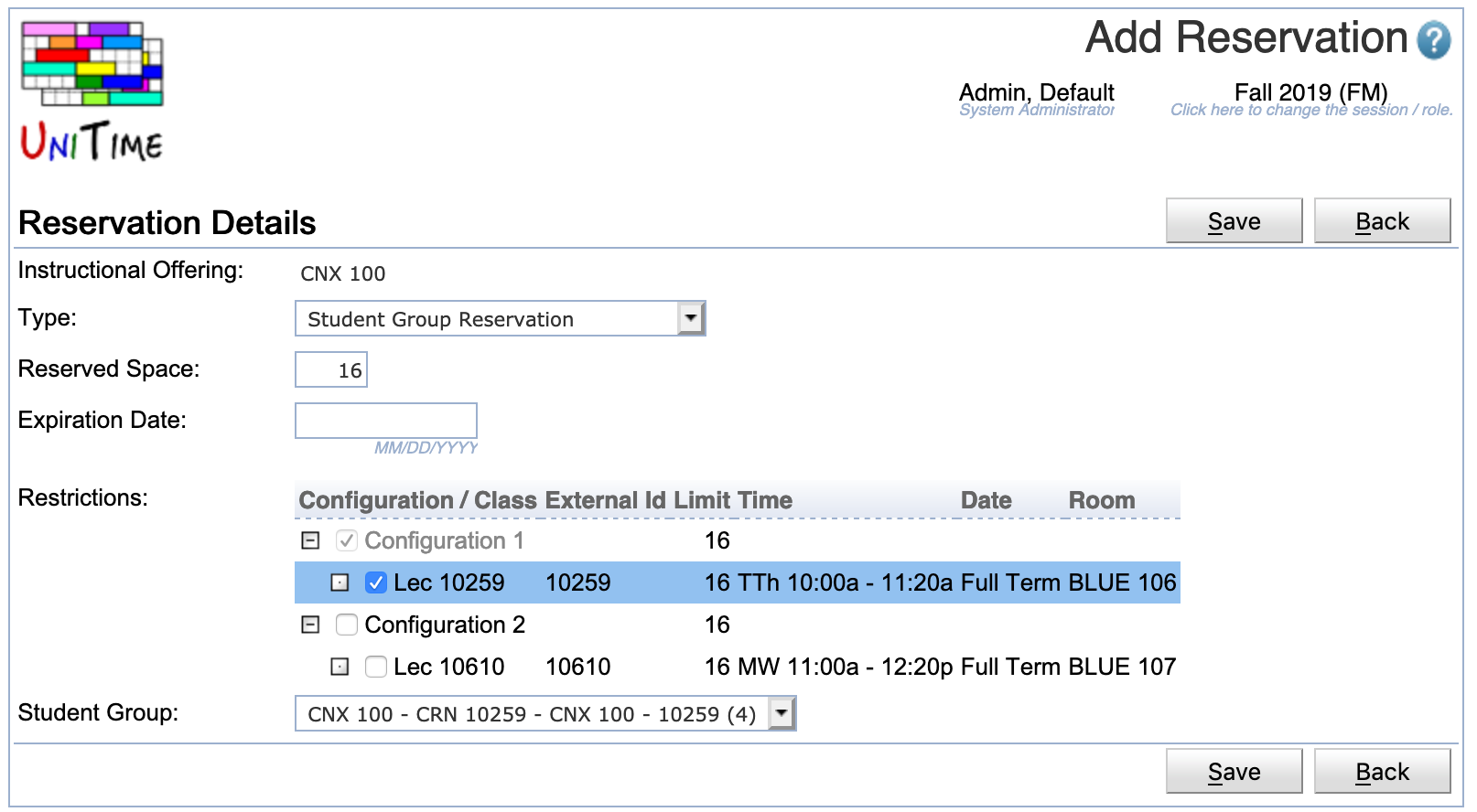 Managing Student Group Reservations