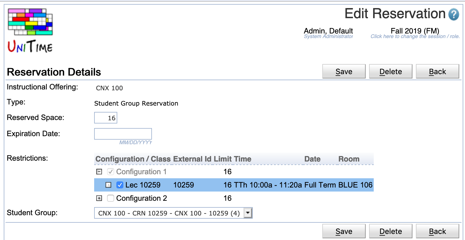 Managing Student Group Reservations