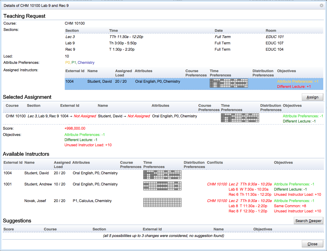 Instructor Scheduling