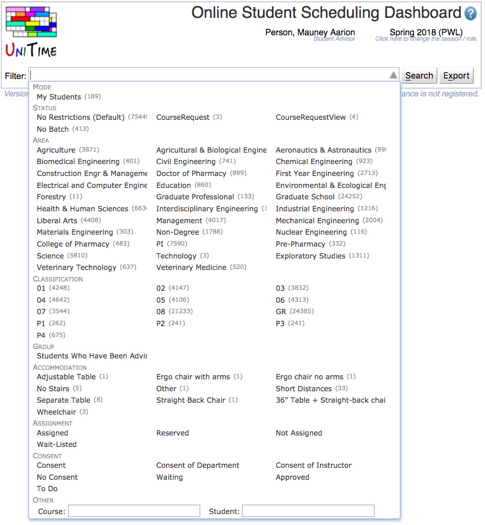 Student Scheduling Dashboard Manual