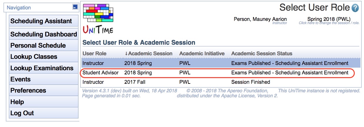 Student Scheduling Dashboard Manual