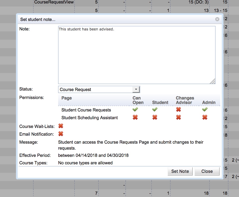 Student Scheduling Dashboard Manual