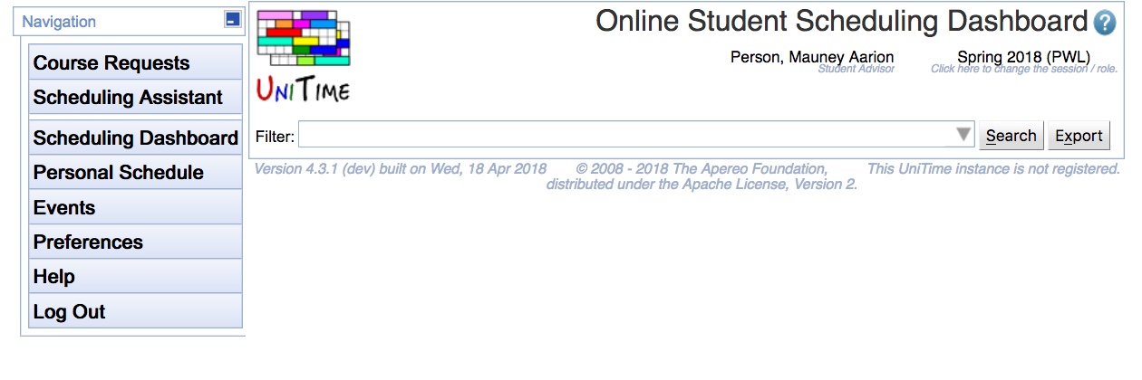 Student Scheduling Dashboard Manual