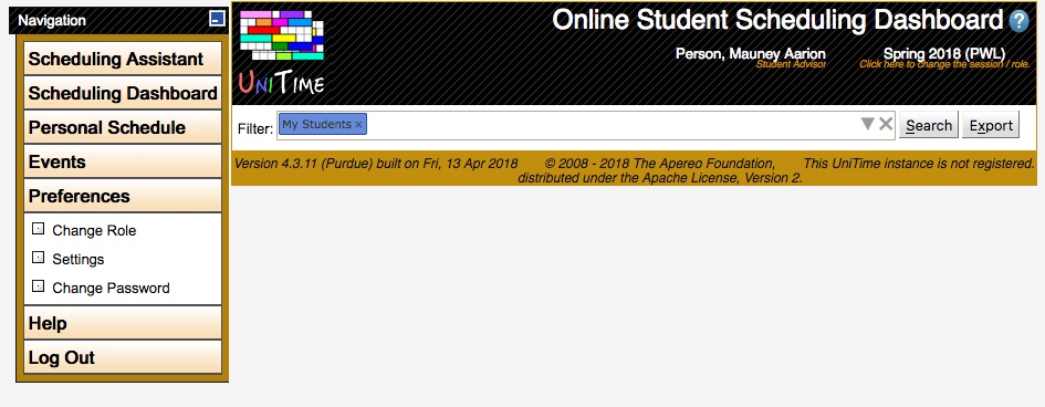 Student Scheduling Dashboard Manual