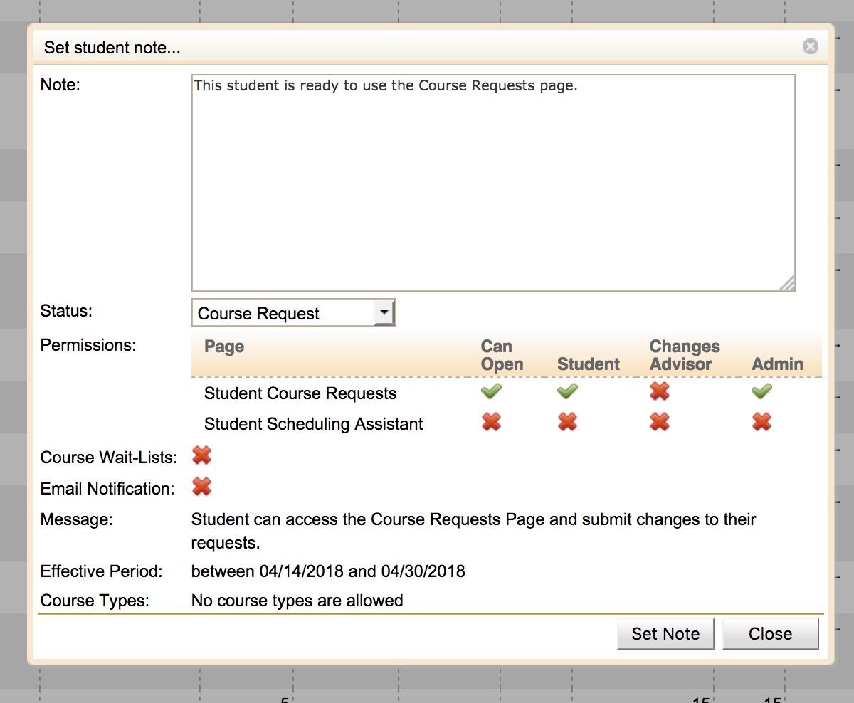 Student Scheduling Dashboard Manual