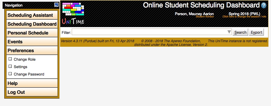 Student Scheduling Dashboard Manual